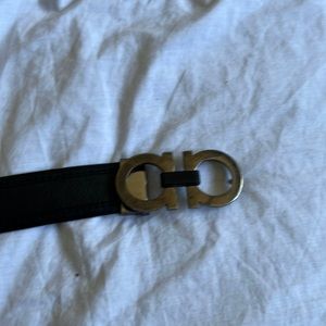 Ferragamo belt all black and silver size 30/35